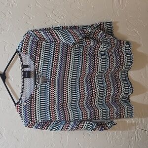 3/$10 Rafaella Vibrant Patterned Knit Top